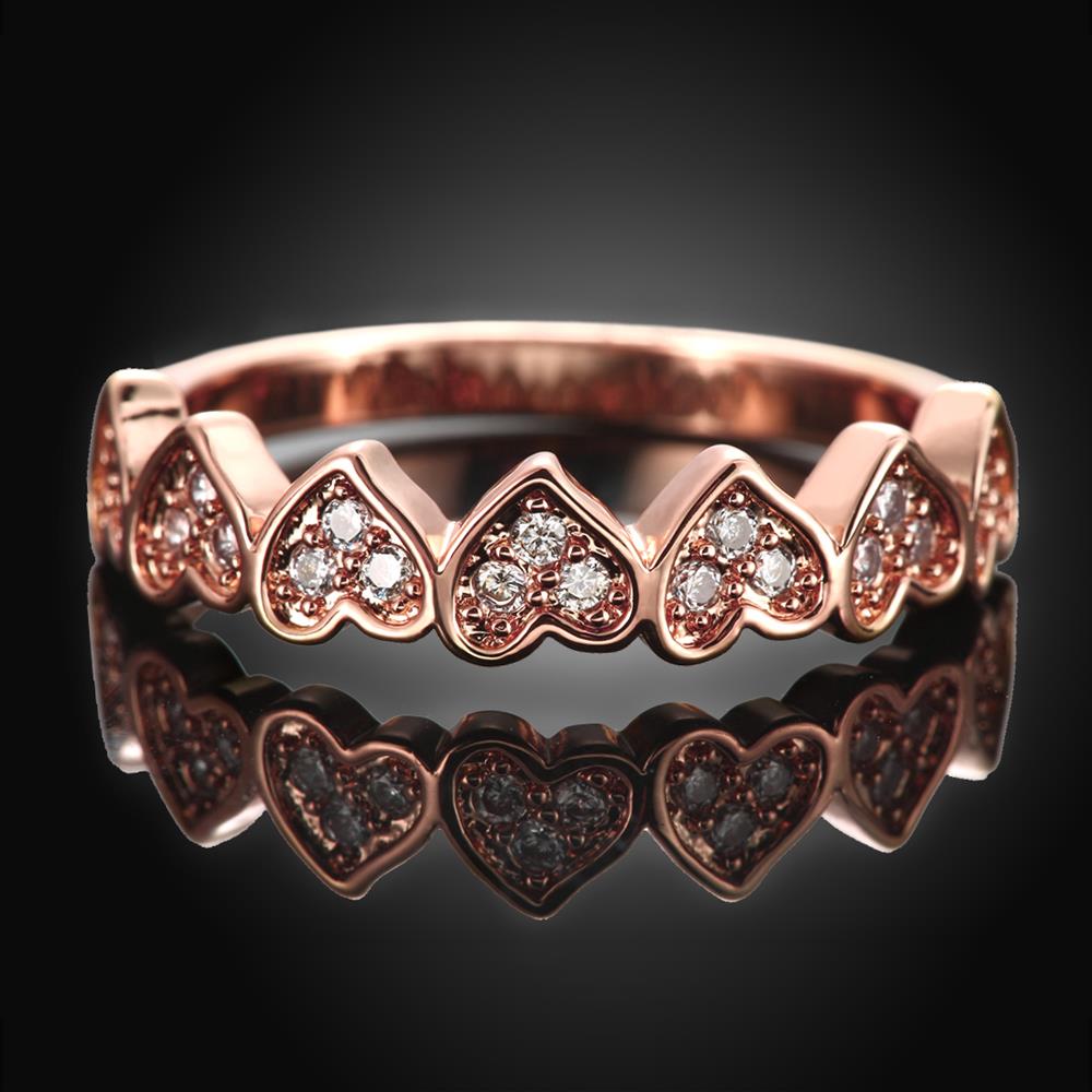Wholesale Classic Rose Gold Heart White CZ Ring TGGPR1459 1