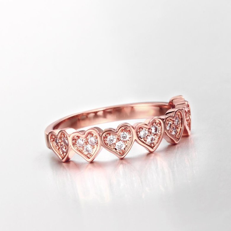 Wholesale Classic Rose Gold Heart White CZ Ring TGGPR1459 3