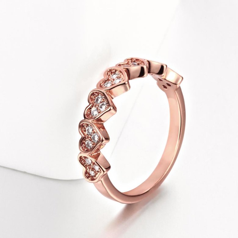 Wholesale Classic Rose Gold Heart White CZ Ring TGGPR1459 4