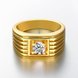 Wholesale Classic 24K Gold Geometric White CZ Ring TGGPR1483 0 small