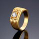 Wholesale Classic 24K Gold Geometric White CZ Ring TGGPR1483 1 small