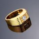 Wholesale Classic 24K Gold Geometric White CZ Ring TGGPR1483 2 small