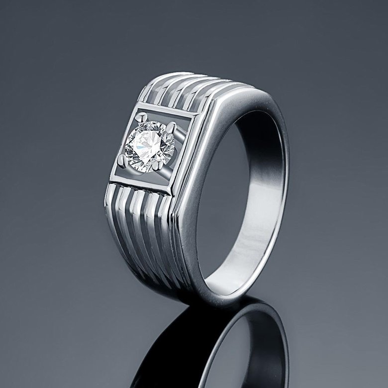 Wholesale Classic Platinum Geometric White CZ Ring TGGPR1495 1