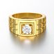 Wholesale Classic 24K Gold Geometric White CZ Ring TGGPR1502 1 small