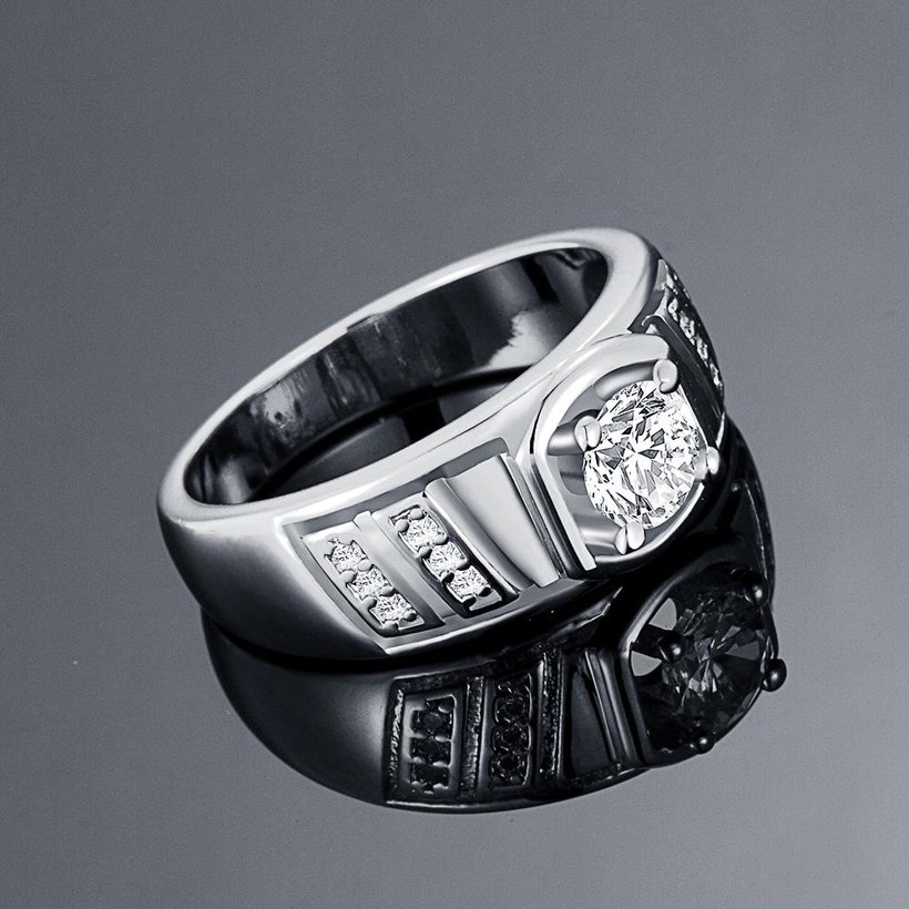 Wholesale Classic Platinum Geometric White CZ Ring Fine Jewelry Wedding Anniversary Party  Gift TGGPR215 1