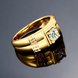 Wholesale Trendy 24K Gold Geometric White CZ Ring Fine Jewelry Wedding Anniversary Party  Gift TGGPR243 0 small