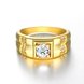 Wholesale Trendy 24K Gold Geometric White CZ Ring Fine Jewelry Wedding Anniversary Party  Gift TGGPR243 1 small