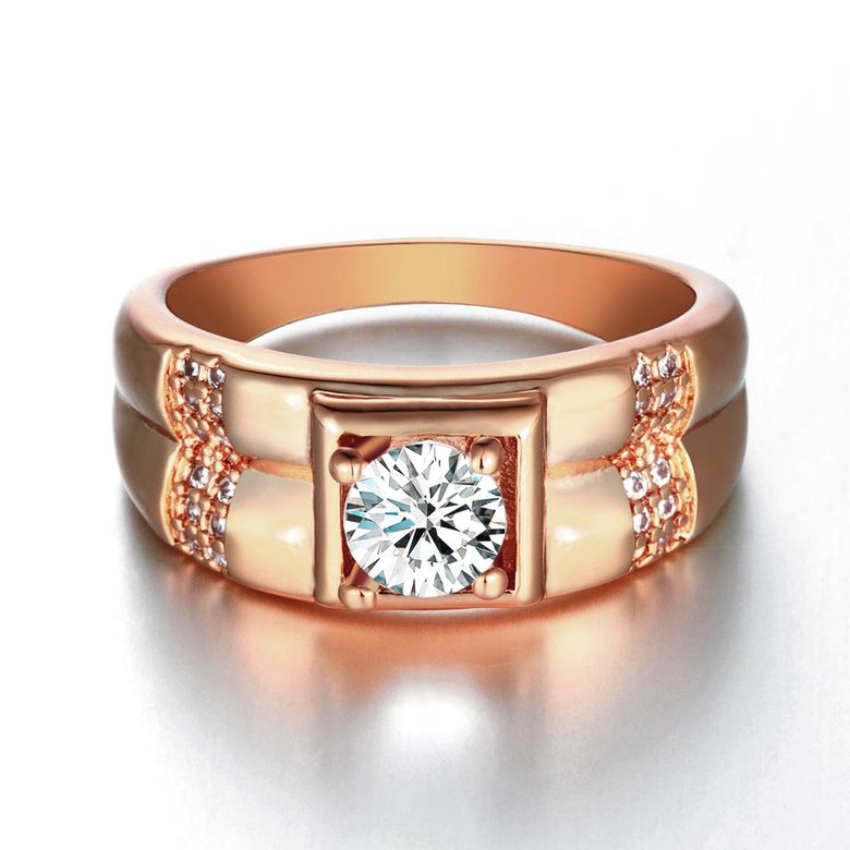 Wholesale Fashion hot sale jewelry China Casual/Sporty Rose Gold Geometric White CZ Ring TGGPR250 0