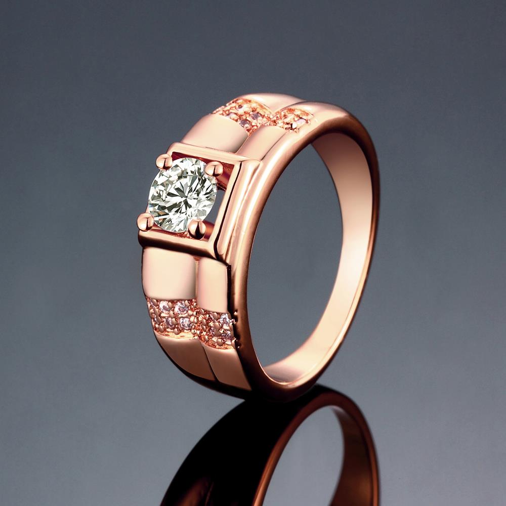 Wholesale Fashion hot sale jewelry China Casual/Sporty Rose Gold Geometric White CZ Ring TGGPR250 1