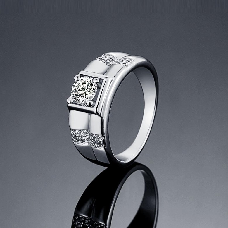 Wholesale Fashion hot sale jewelry China Casual/Sporty Platinum Geometric White CZ Ring TGGPR257 1