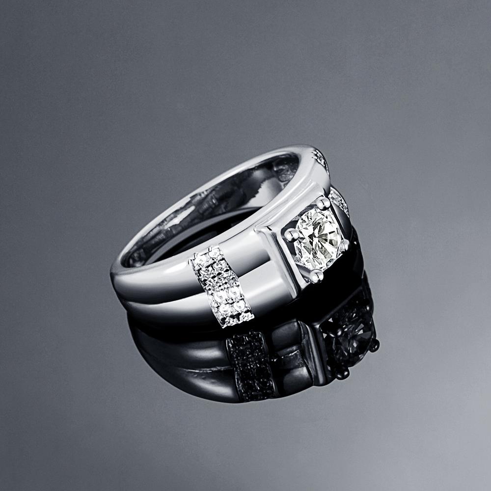 Wholesale Fashion hot sale jewelry China Casual/Sporty Platinum Geometric White CZ Ring TGGPR257 2