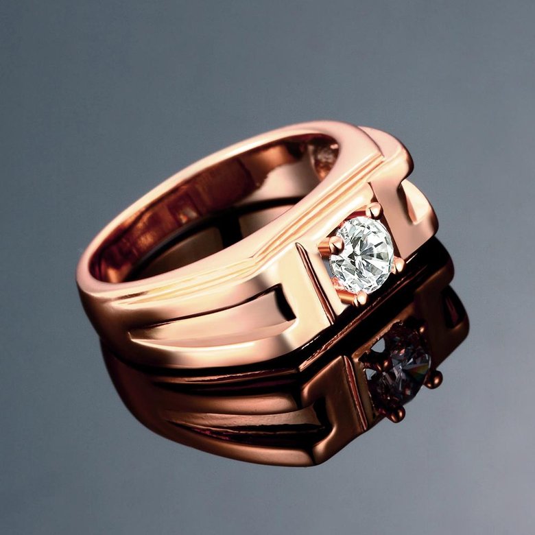 Wholesale Hot sale jewelry China Casual/Sporty rose gold Geometric White CZ Ring TGGPR270 2