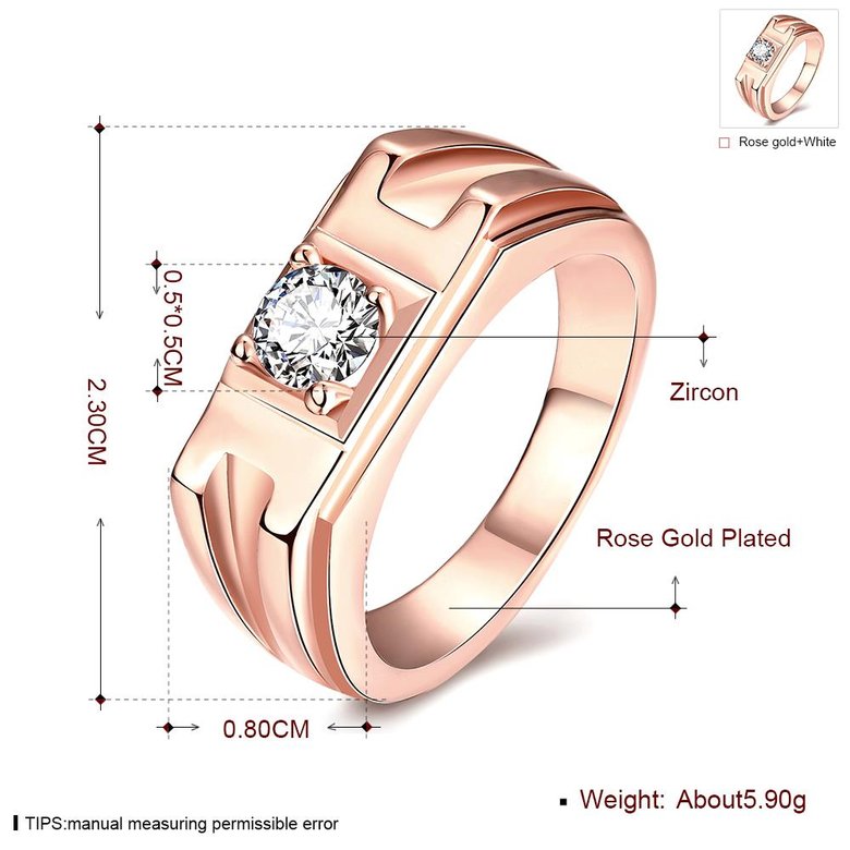 Wholesale Hot sale jewelry China Casual/Sporty rose gold Geometric White CZ Ring TGGPR270 4