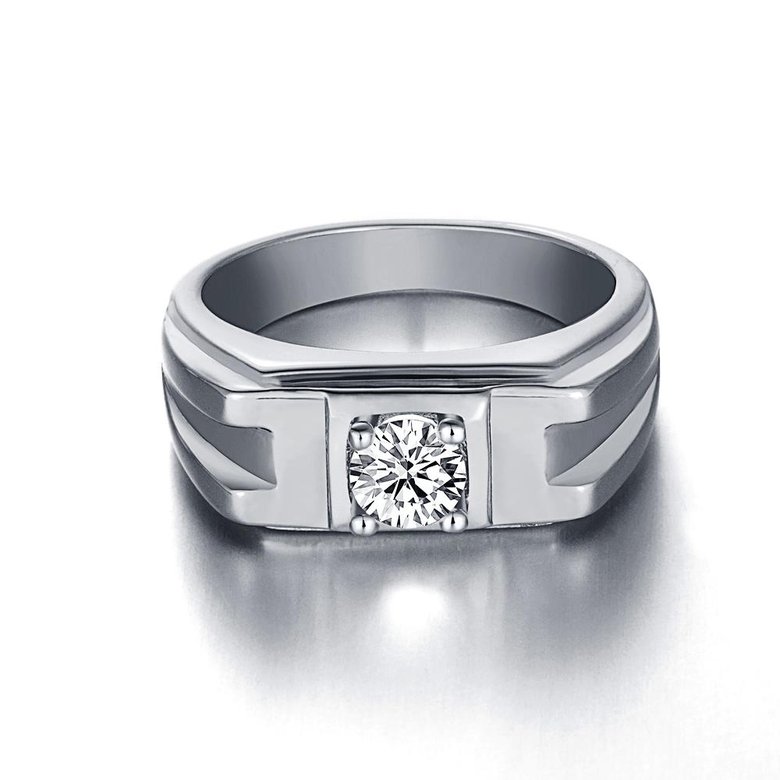 Wholesale Fashion hot sale jewelry China Casual/Sporty Platinum Geometric White CZ Ring TGGPR277 0