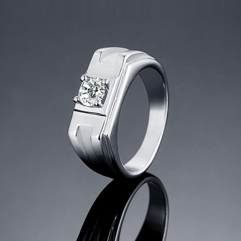 Wholesale Fashion hot sale jewelry China Casual/Sporty Platinum Geometric White CZ Ring TGGPR277 1