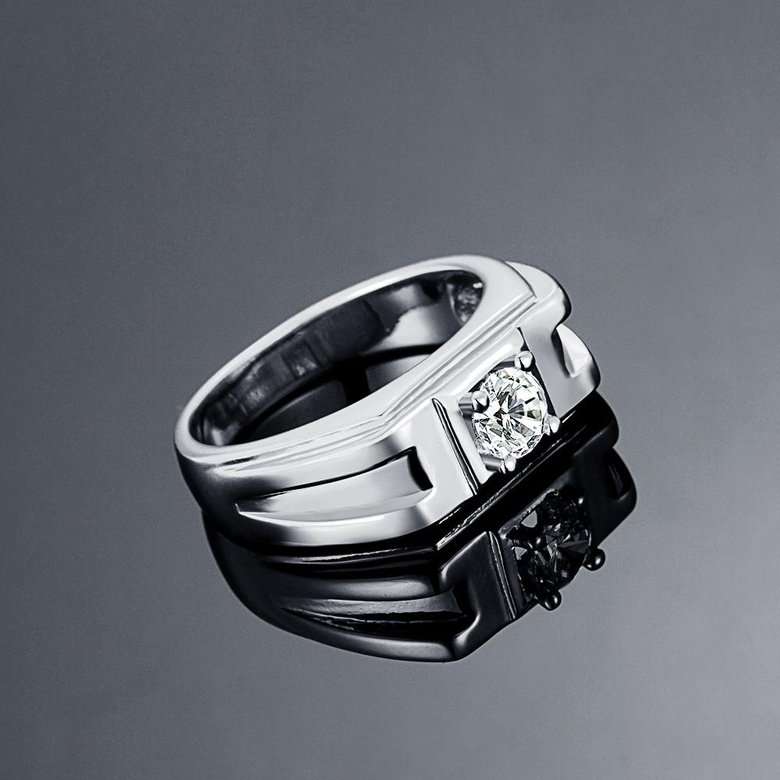 Wholesale Fashion hot sale jewelry China Casual/Sporty Platinum Geometric White CZ Ring TGGPR277 2