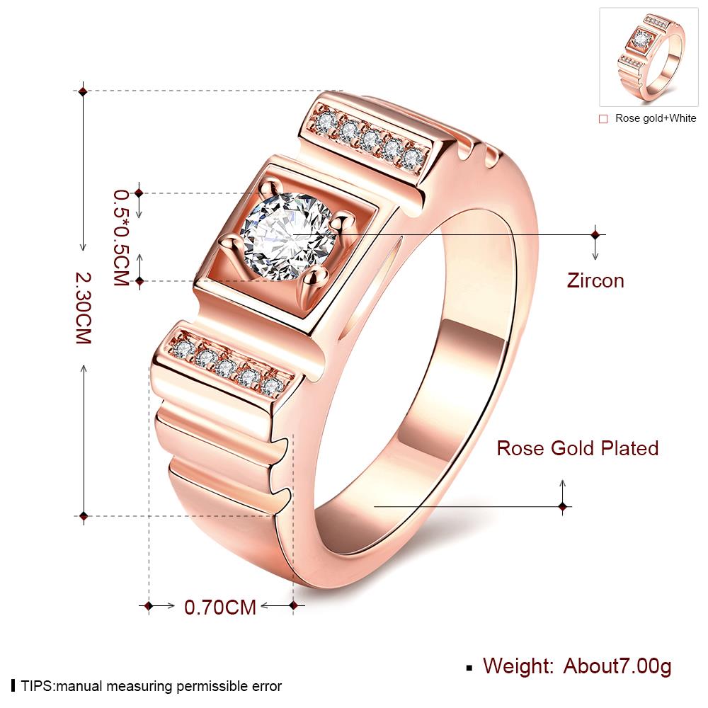 Wholesale Hot sale jewelry China Casual/Sporty rose gold Geometric White CZ Ring TGGPR290 0