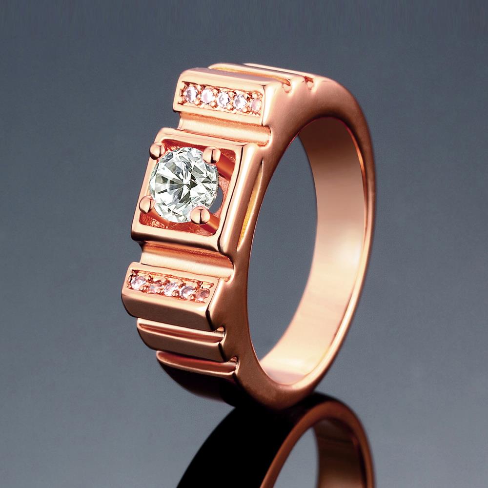 Wholesale Hot sale jewelry China Casual/Sporty rose gold Geometric White CZ Ring TGGPR290 2