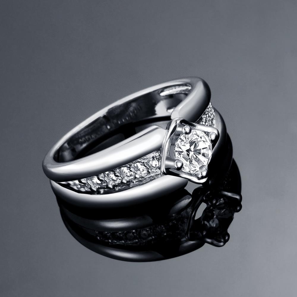 Wholesale Classic Romantic Platinum Geometric White CZ Ring for man Fashion Simple Stylish Jewelry TGGPR383 1