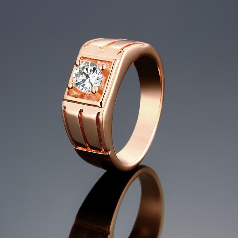 Wholesale Classic Rose Gold Geometric White CZ Ring TGGPR394 0