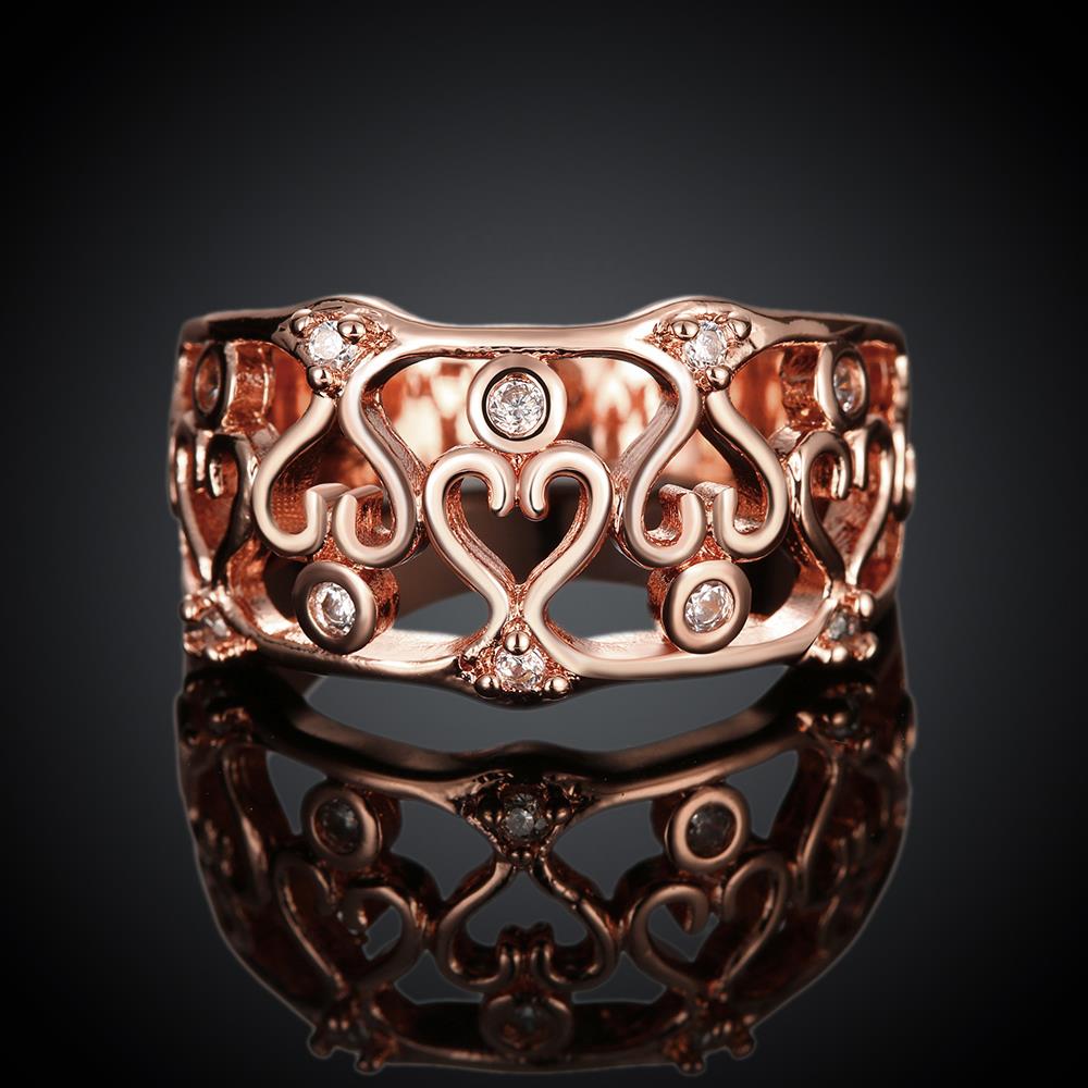 Wholesale Classic Rose Gold Heart White CZ Ring TGGPR411 3