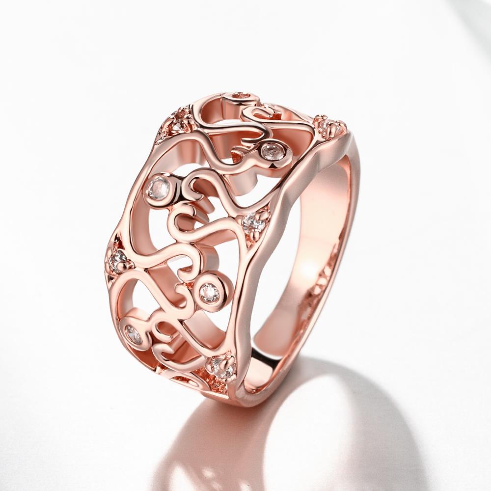 Wholesale Classic Rose Gold Heart White CZ Ring TGGPR411 4
