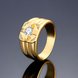 Wholesale Classic Trendy Design 24K gold Geometric White CZ Ring  for man ring Engagement ring jewelry TGGPR423 1 small