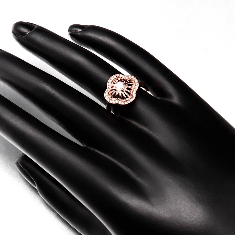 Wholesale Classic Rose Gold Plant White CZ Ring TGGPR435 1