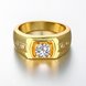 Wholesale Classic 24K Gold Geometric White CZ Ring TGGPR447 0 small