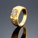 Wholesale Classic 24K Gold Geometric White CZ Ring TGGPR447 1 small