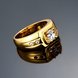 Wholesale Classic 24K Gold Geometric White CZ Ring TGGPR447 2 small