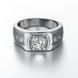 Wholesale Classic Romantic Platinum Geometric White CZ Ring for man Fashion Simple Stylish Jewelry TGGPR459 0 small