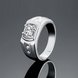 Wholesale Classic Romantic Platinum Geometric White CZ Ring for man Fashion Simple Stylish Jewelry TGGPR459 1 small