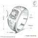Wholesale Classic Romantic Platinum Geometric White CZ Ring for man Fashion Simple Stylish Jewelry TGGPR459 4 small