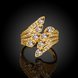 Wholesale Classic 24K Gold Geometric White CZ Ring TGGPR495 4 small