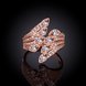 Wholesale Classic Rose Gold Geometric White CZ Ring TGGPR501 4 small