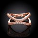 Wholesale Classic Rose Gold Geometric White CZ Ring TGGPR511 3 small