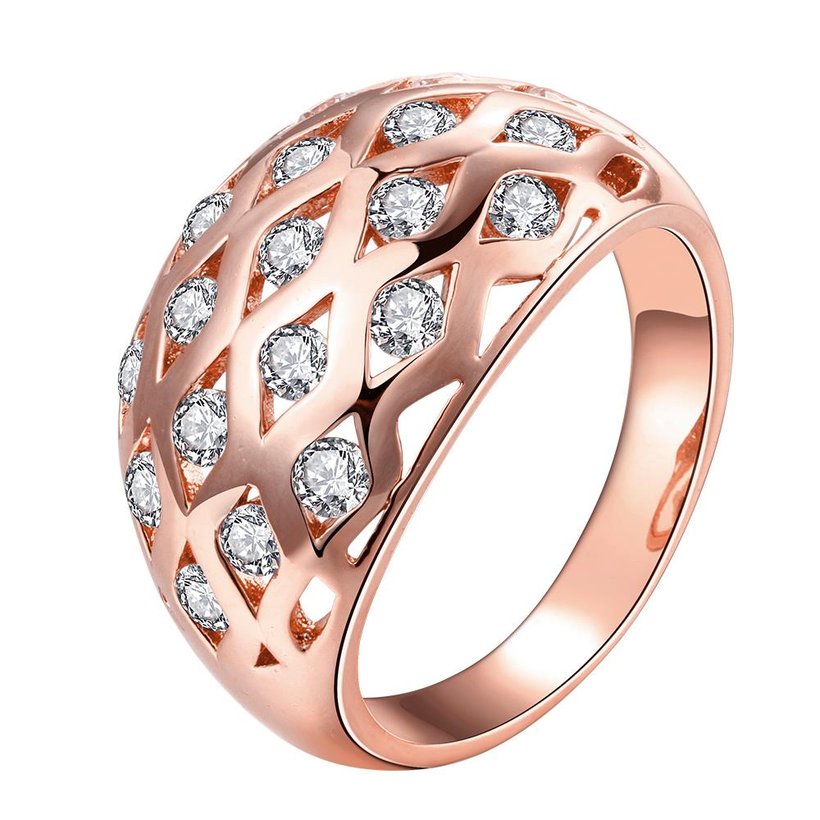 Wholesale Classic Rose Gold Round White CZ Ring TGGPR541 0