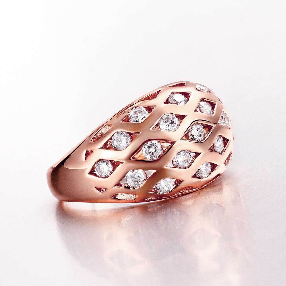 Wholesale Classic Rose Gold Round White CZ Ring TGGPR541 4
