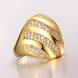 Wholesale Classic 24K Gold Water Drop White CZ Ring TGGPR554 1 small