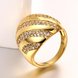 Wholesale Classic 24K Gold Water Drop White CZ Ring TGGPR554 4 small