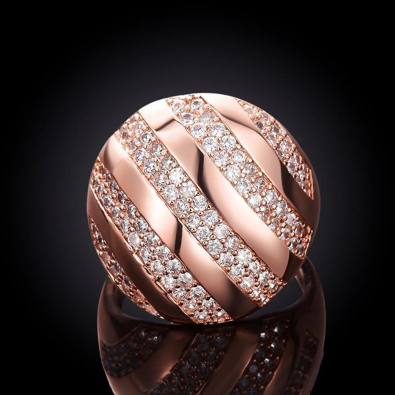 Wholesale Classic Rose Gold Round White CZ Ring TGGPR558 2