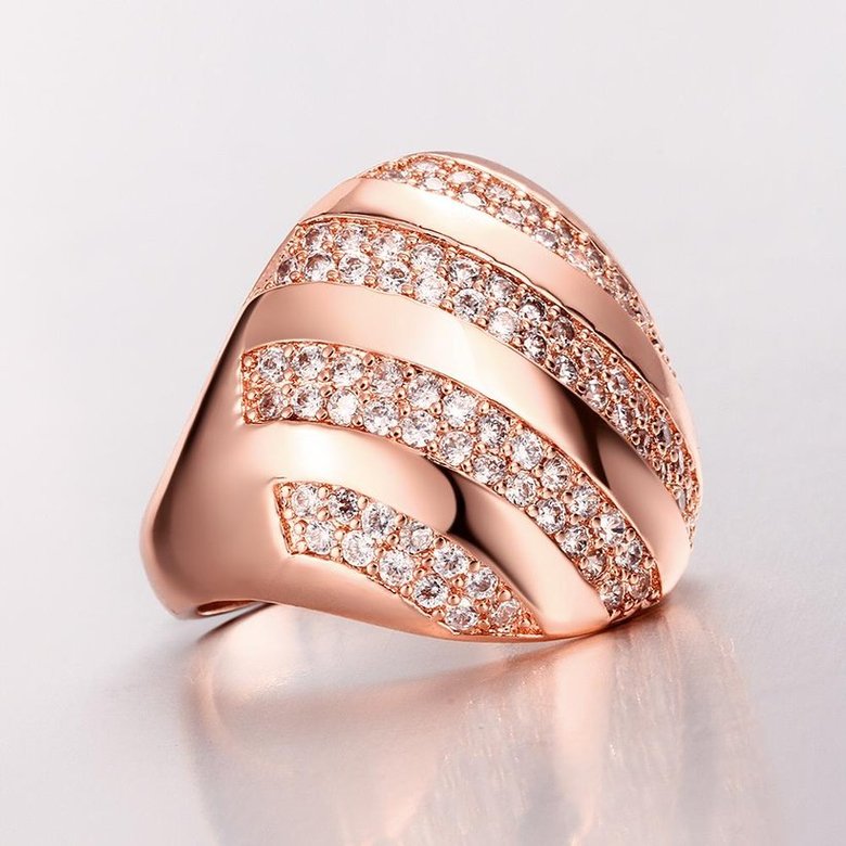 Wholesale Classic Rose Gold Round White CZ Ring TGGPR558 3