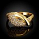 Wholesale Classic 24K Gold Water Drop White CZ Ring TGGPR563 0 small