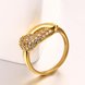 Wholesale Classic 24K Gold Water Drop White CZ Ring TGGPR563 2 small