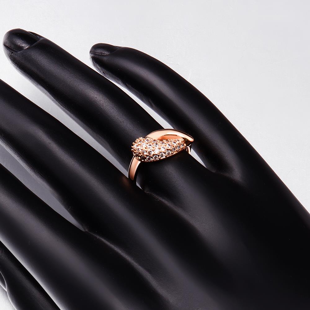 Wholesale Classic Rose Gold Water Drop White CZ Ring TGGPR568 2