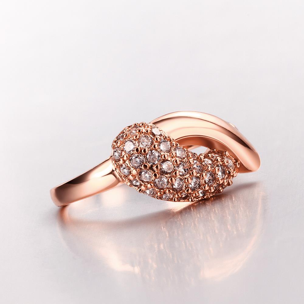Wholesale Classic Rose Gold Water Drop White CZ Ring TGGPR568 3
