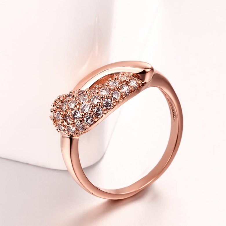 Wholesale Classic Rose Gold Water Drop White CZ Ring TGGPR568 4