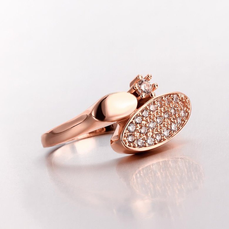 Wholesale Classic Rose Gold Round White CZ Ring TGGPR577 1