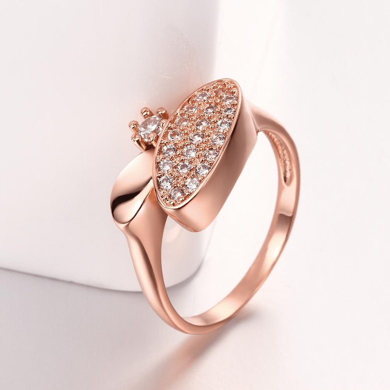 Wholesale Classic Rose Gold Round White CZ Ring TGGPR577 2